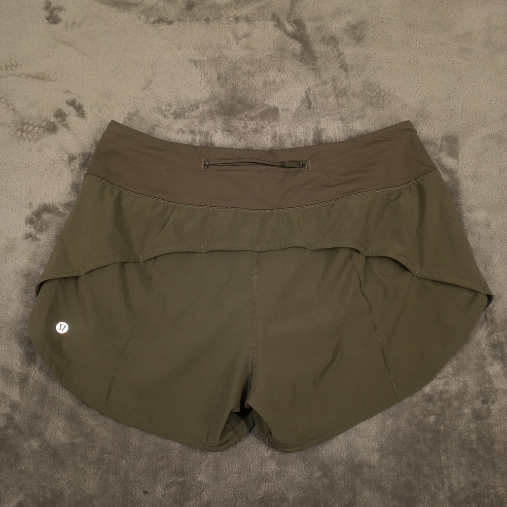 Lululemon Women's Olive Green Running Shorts Size 10 - Picture 3 of 12
